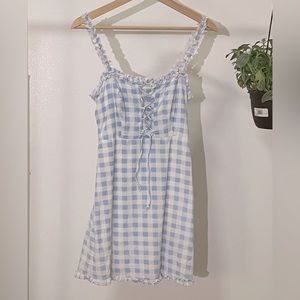 gingham blue mini dress urban outfitters